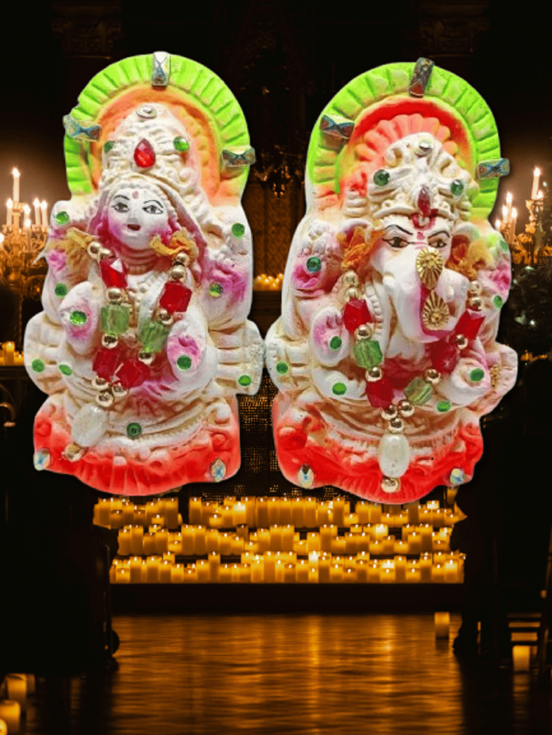     			Foxdean Ceramic Laxmi Ganesh Idol ( 9 cm )