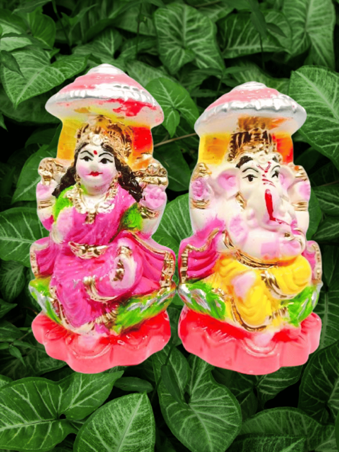     			Foxdean Ceramic Laxmi Ganesh Idol ( 9 cm )
