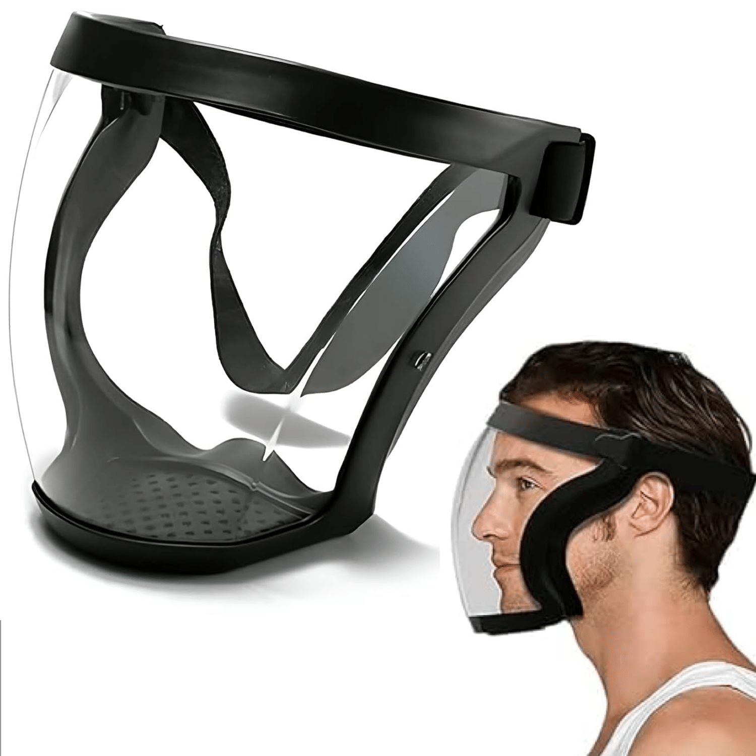 Full Face Shield Upgraded, Impact & Wind Resistant Cycling Mask with Adjustable Fit Full Face Shield Upgraded, Impact & Wind Resistant Cycling Mask with Adjustable Fit