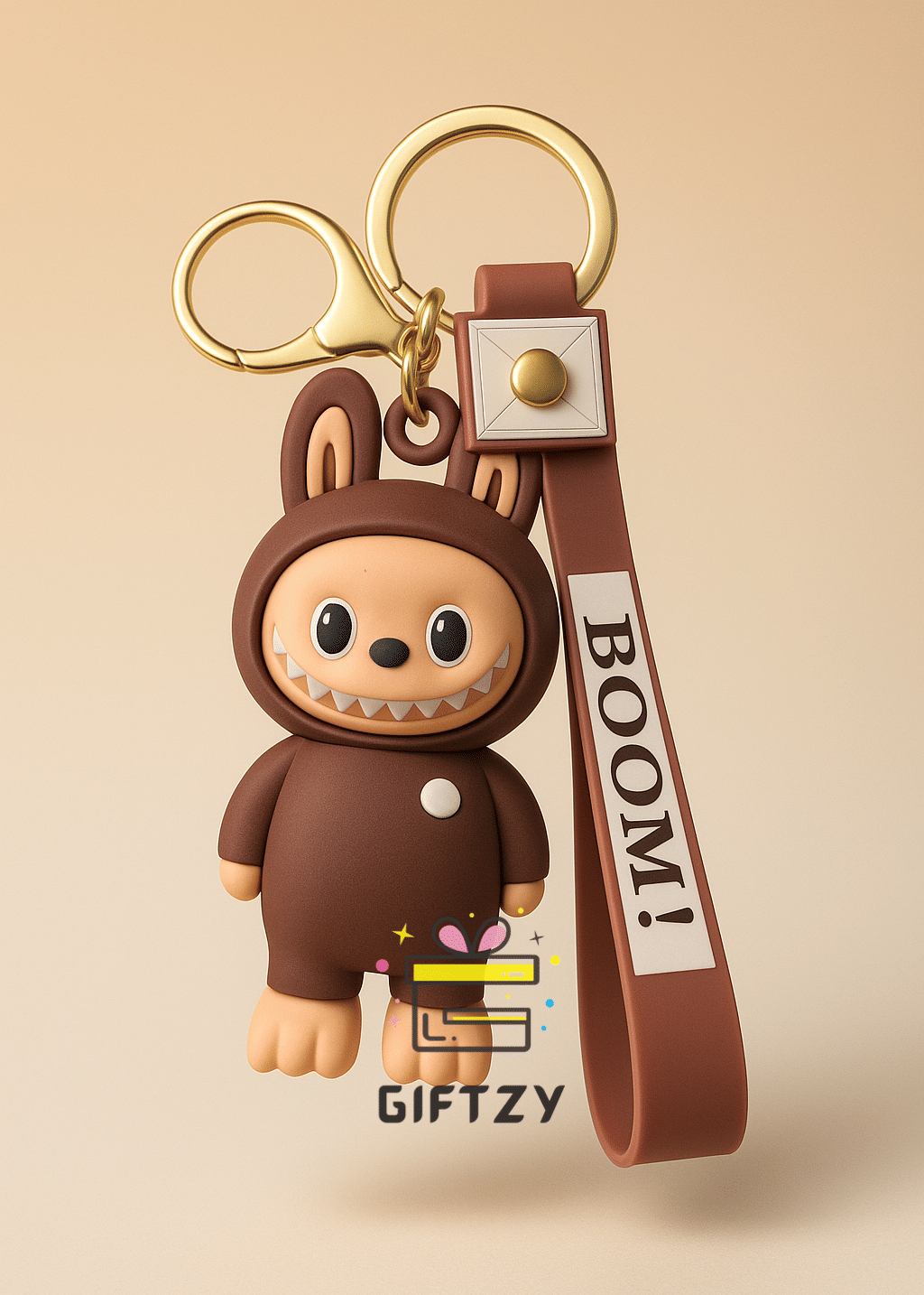    			Labubu Cartoon Silicone Keyring Cute Bag Charm Bunny Gift for Kids Key Chain