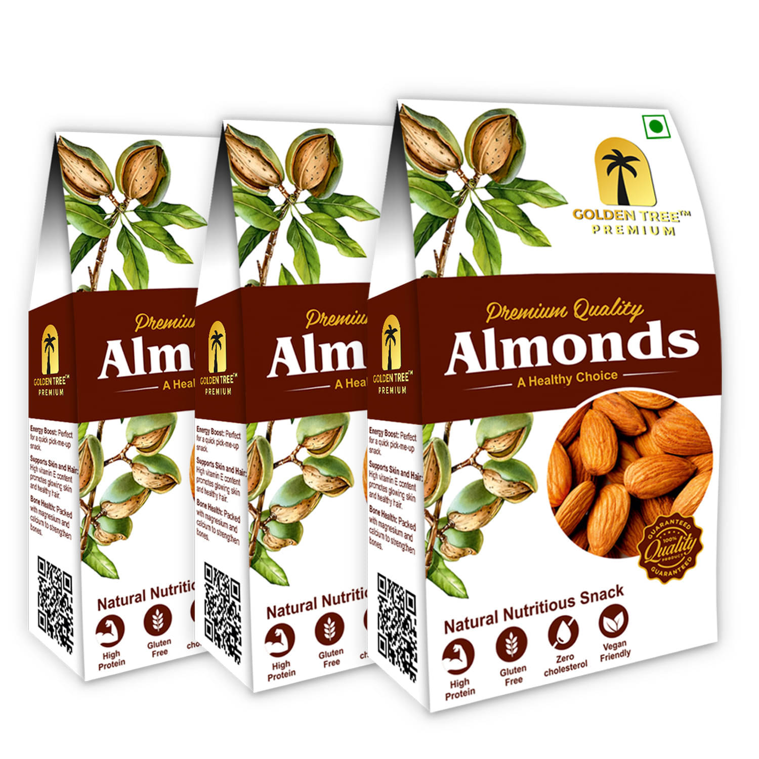     			Golden Tree Almond (Badam) 250 g Pack of 3
