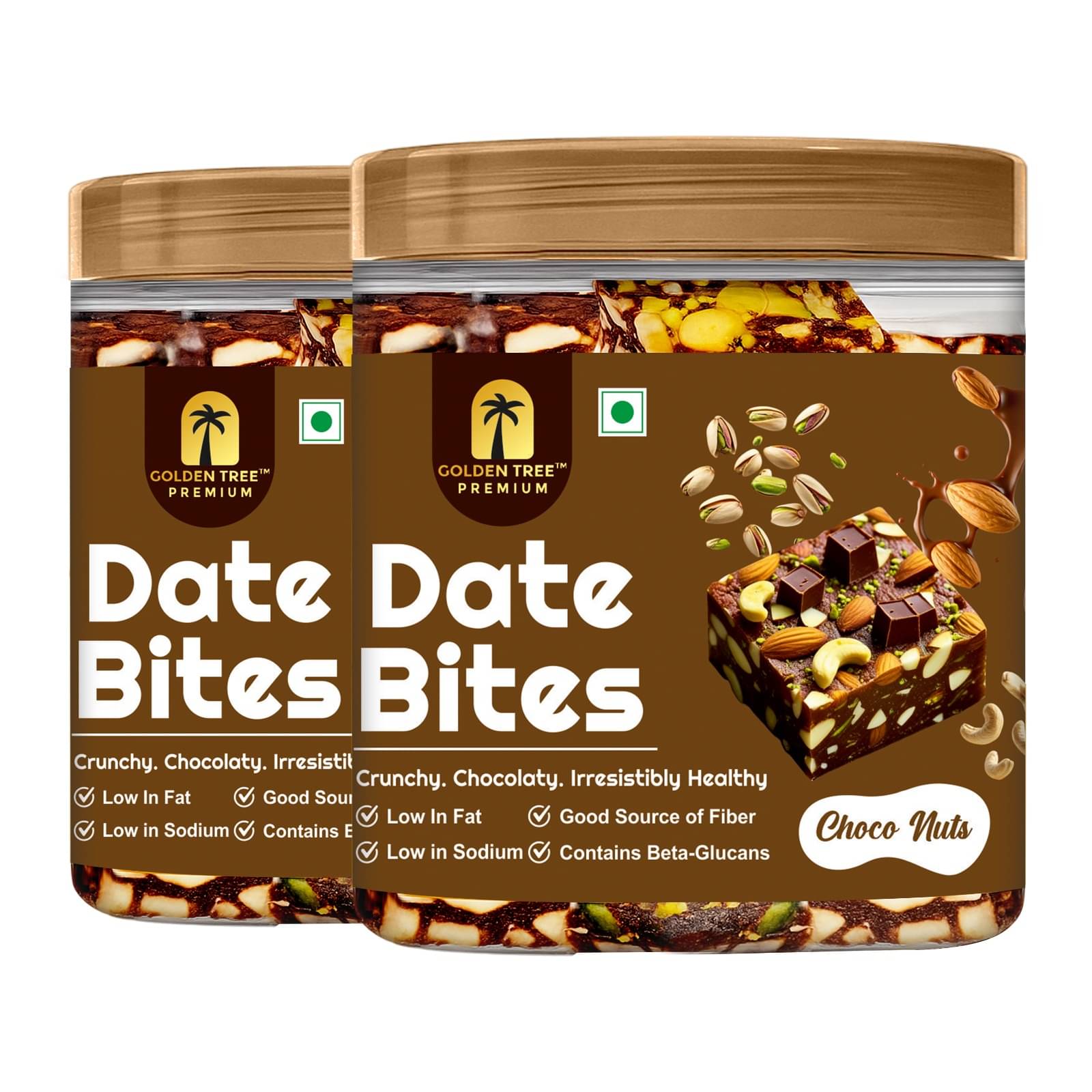 Golden Tree Choco Nuts Dates Bites 360 gm Pack of 2 Golden Tree Choco Nuts Dates Bites 360 gm Pack of 2