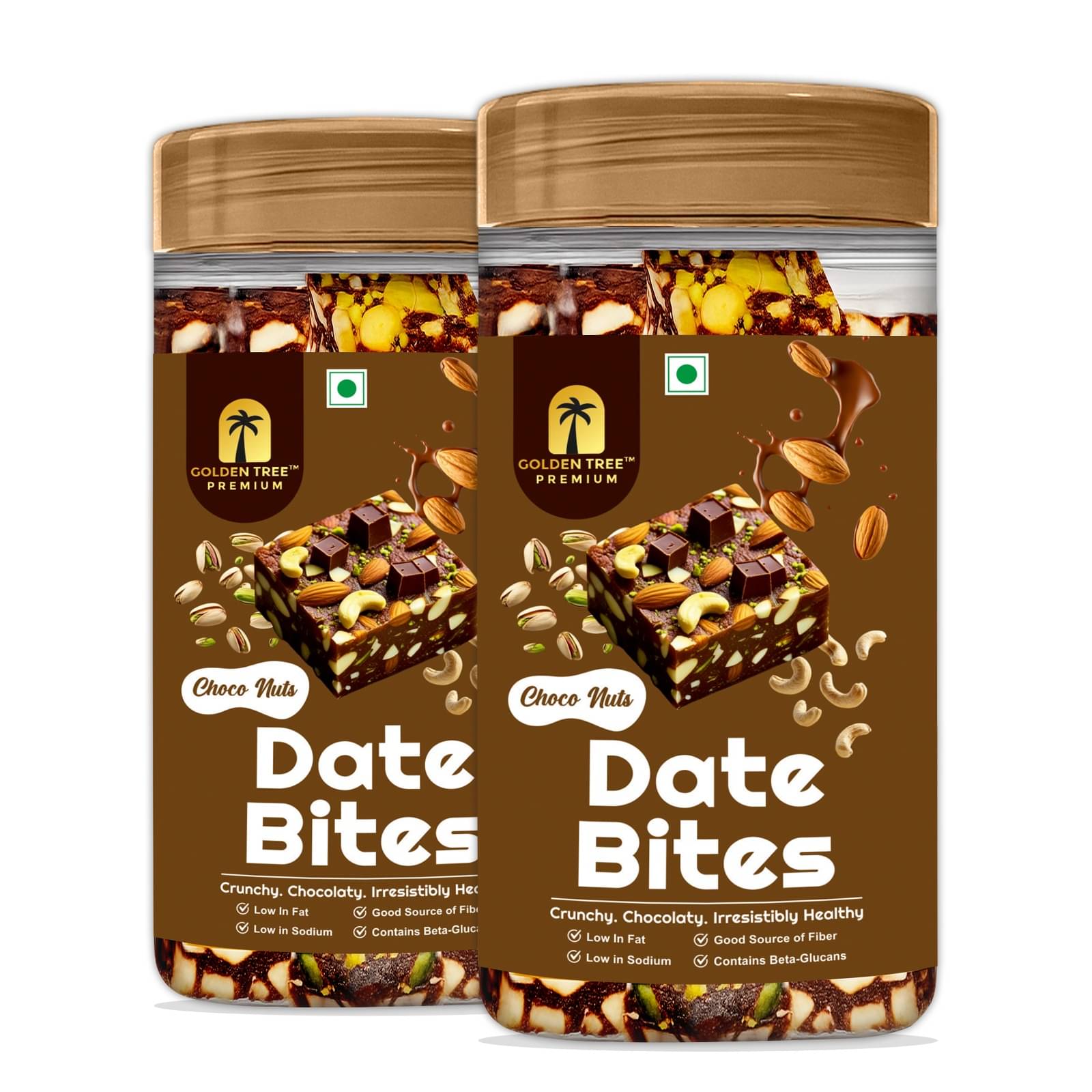     			Golden Tree Choco Nuts Dates Bites 180 gm Pack of 2