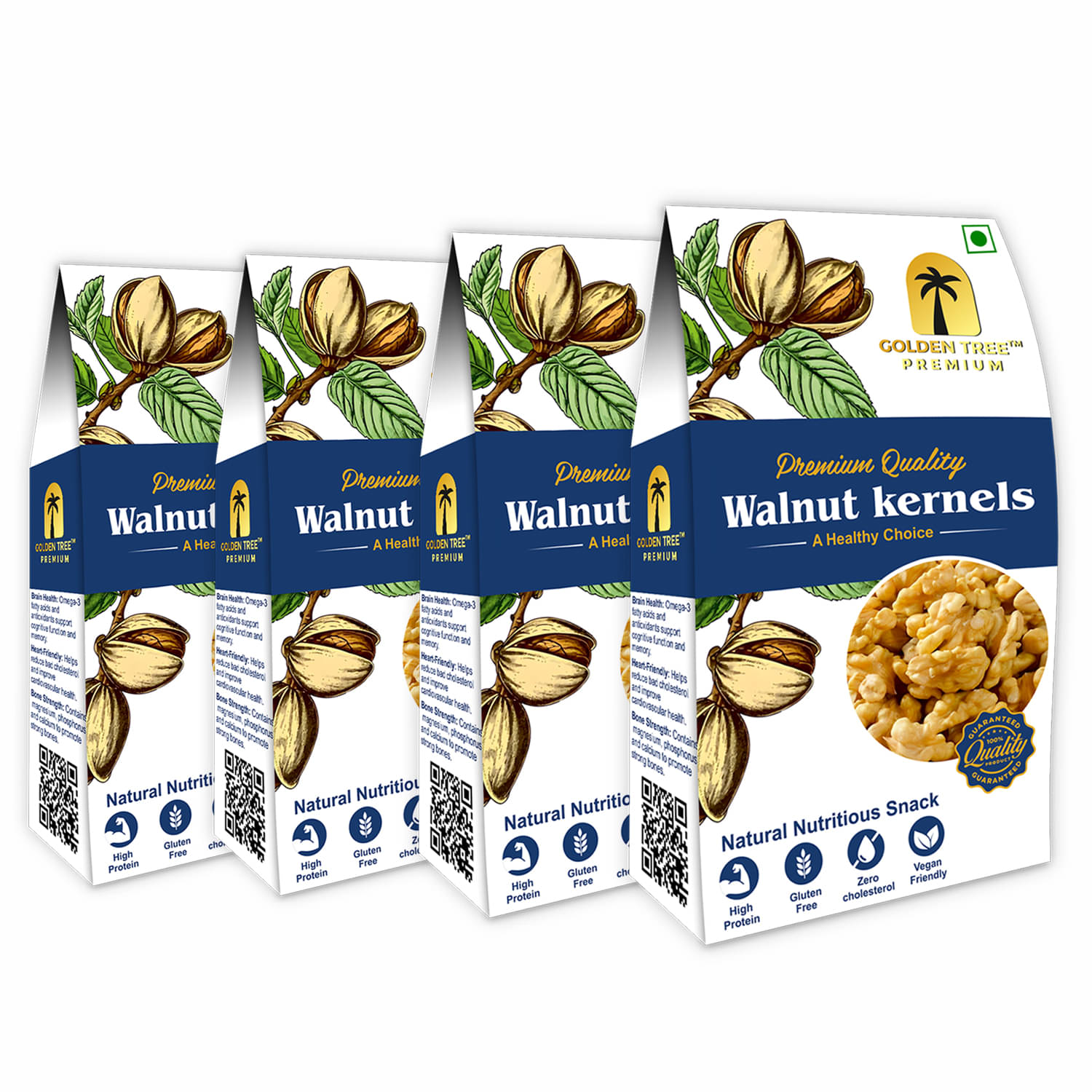     			Golden Tree Walnut Kernals (Akhrot) 250 g Pack of 4