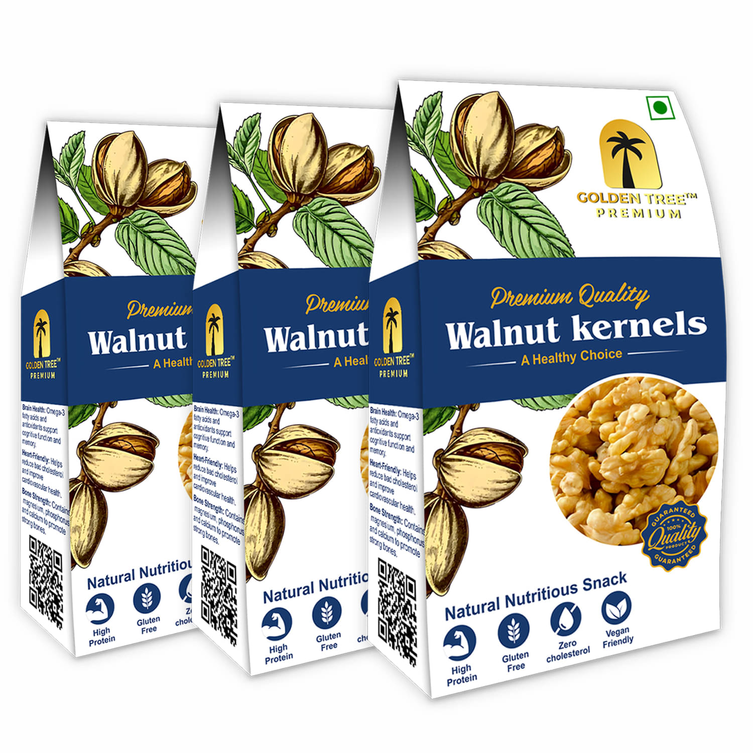     			Golden Tree Walnut Kernals (Akhrot) 250 g Pack of 3