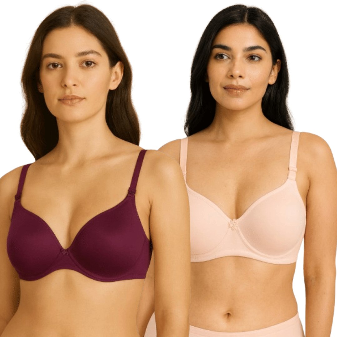 HERBLOURE Pack of 2 Cotton Blend Lightly Padded Push Up Bra For Women ( Multicolor 3 ) HERBLOURE Pack of 2 Cotton Blend Lightly Padded Push Up Bra For Women ( Multicolor 3 )