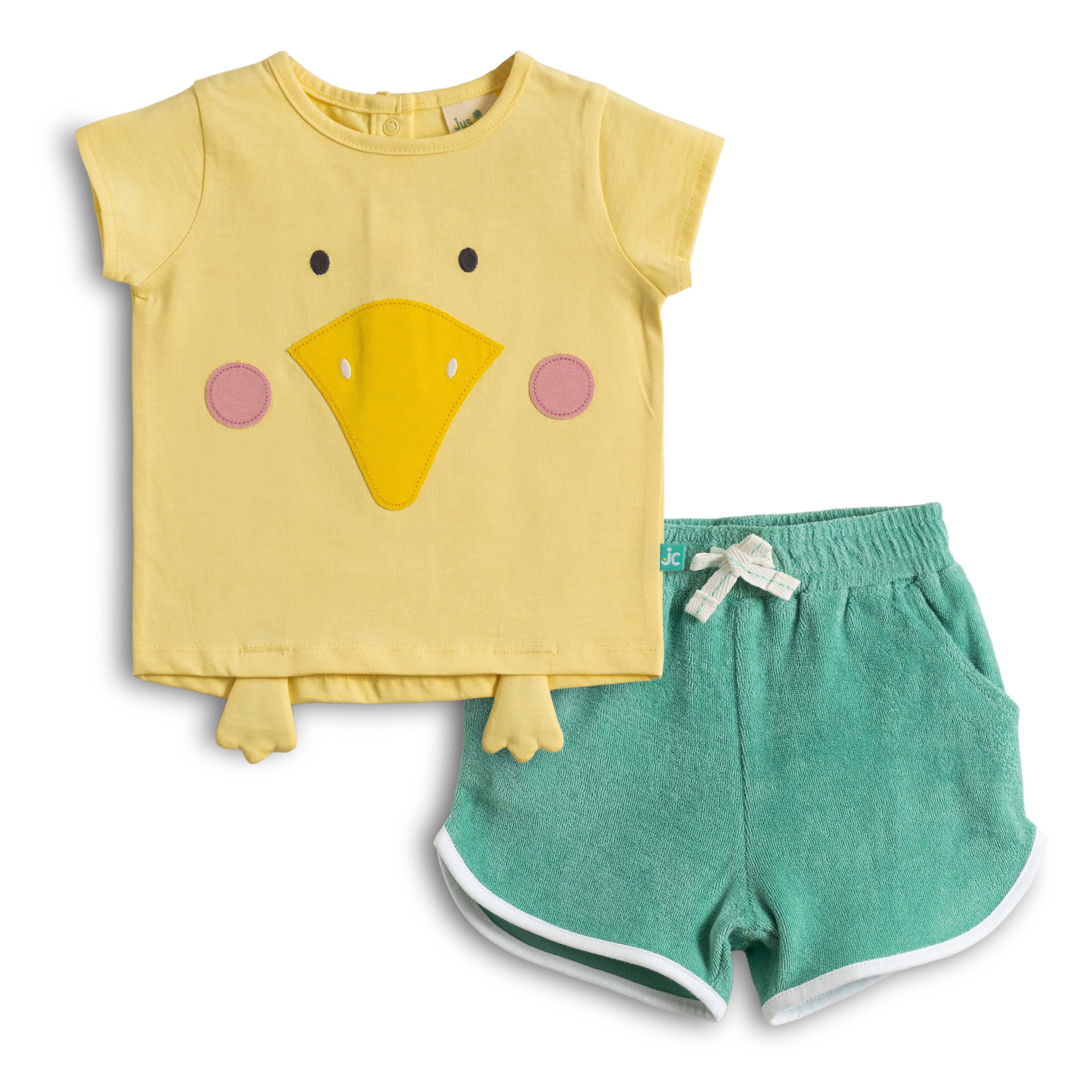     			Juscubs Pack of 1 Baby Girls 100% Cotton T-shirt & Shorts ( Yellow )