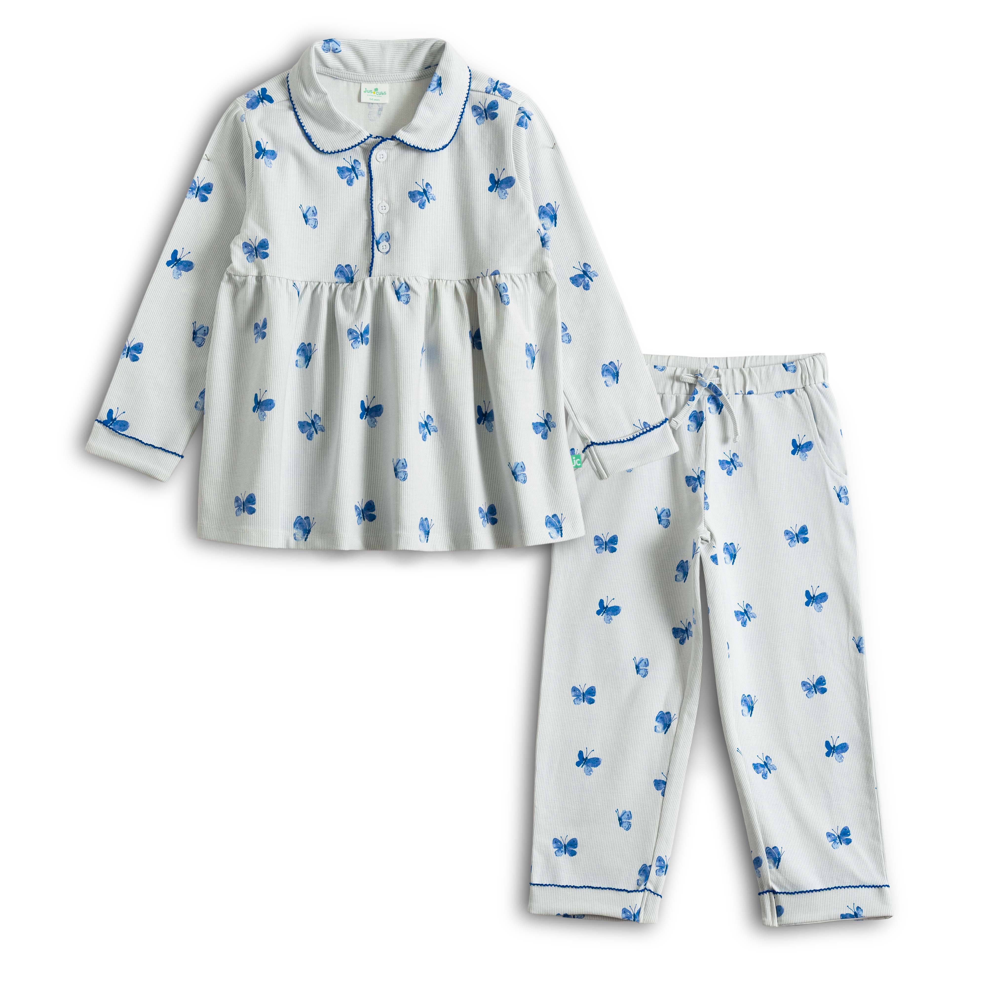     			Juscubs Pack of 1 Girls Cotton Nightsuit Set ( White )
