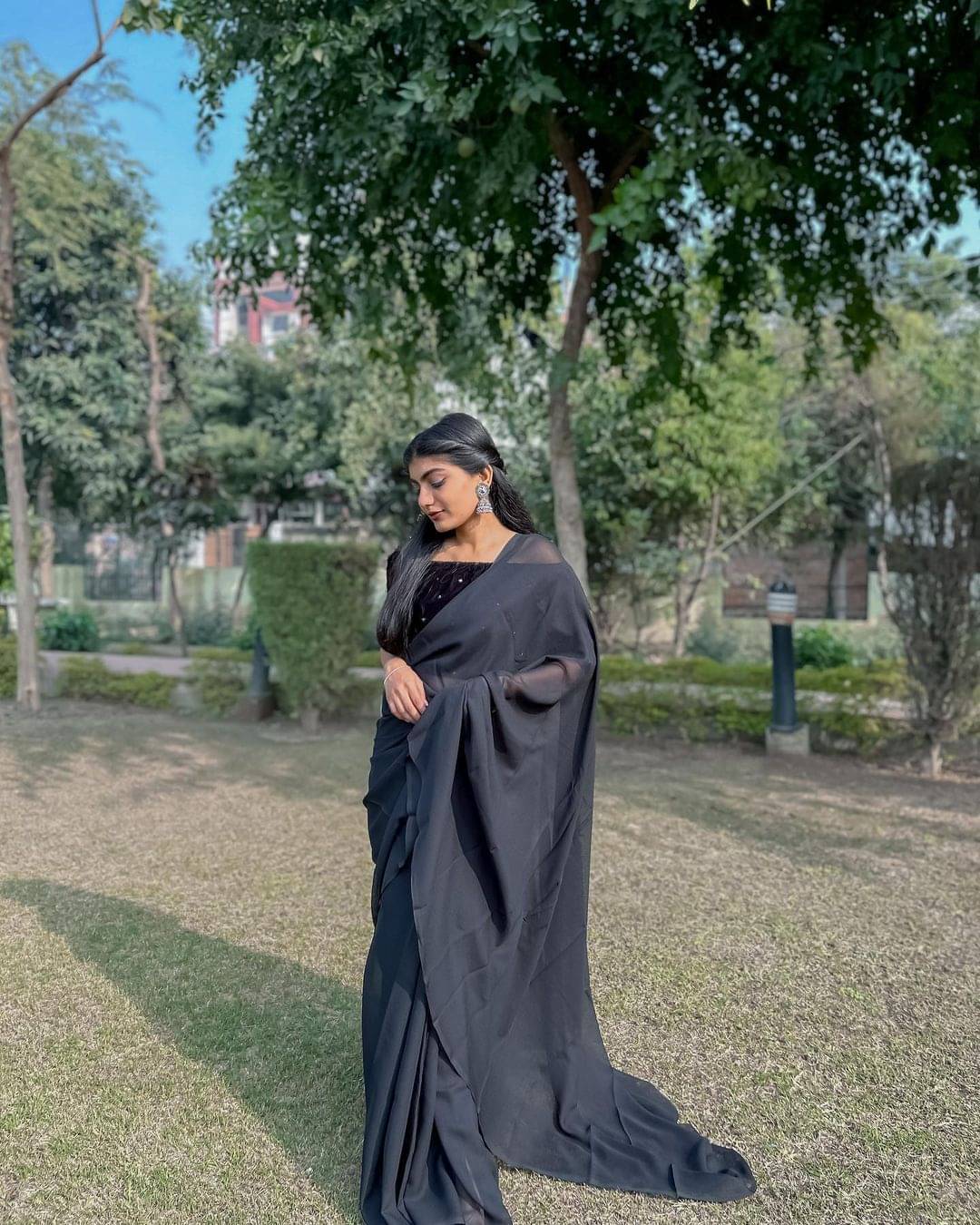 Kashvi Sarees Georgette Dyed Ilkal Saree With Unstitched Blouse Piece ( BLACK ) Kashvi Sarees Georgette Dyed Ilkal Saree With Unstitched Blouse Piece ( BLACK )
