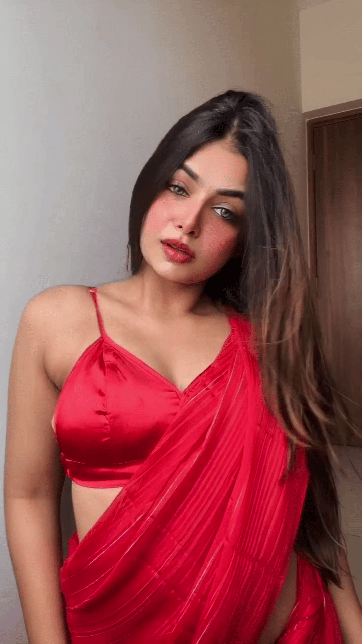     			Kashvi Sarees Georgette Striped Ilkal Saree With Unstitched Blouse Piece ( RED )