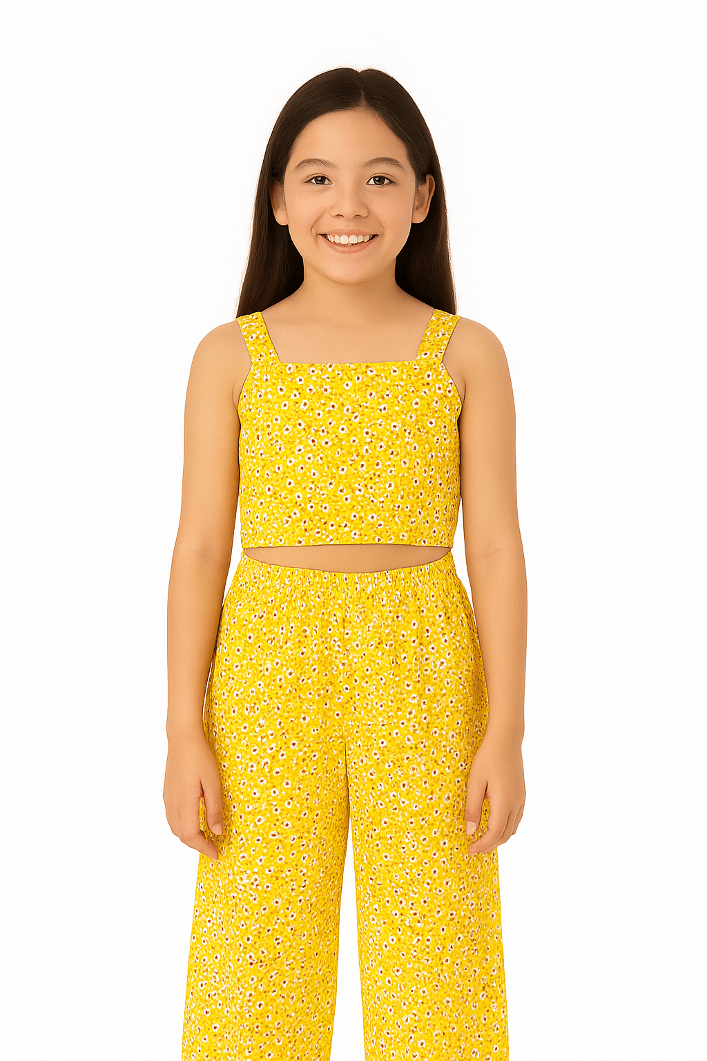 Khushi Creation Pack of 1 Girls Crepe T-shirts & Palazzo ( Yellow ) Khushi Creation Pack of 1 Girls Crepe T-shirts & Palazzo ( Yellow )