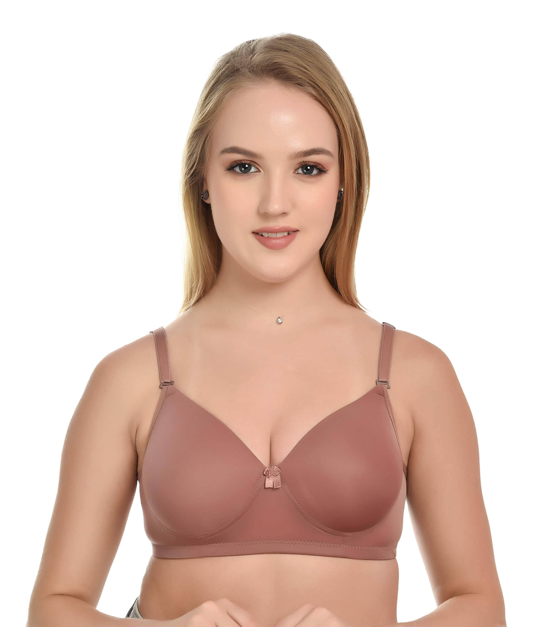     			Lushmod Pack of 1 Lycra Lightly Padded T-Shirt Bra For Women ( Brown )
