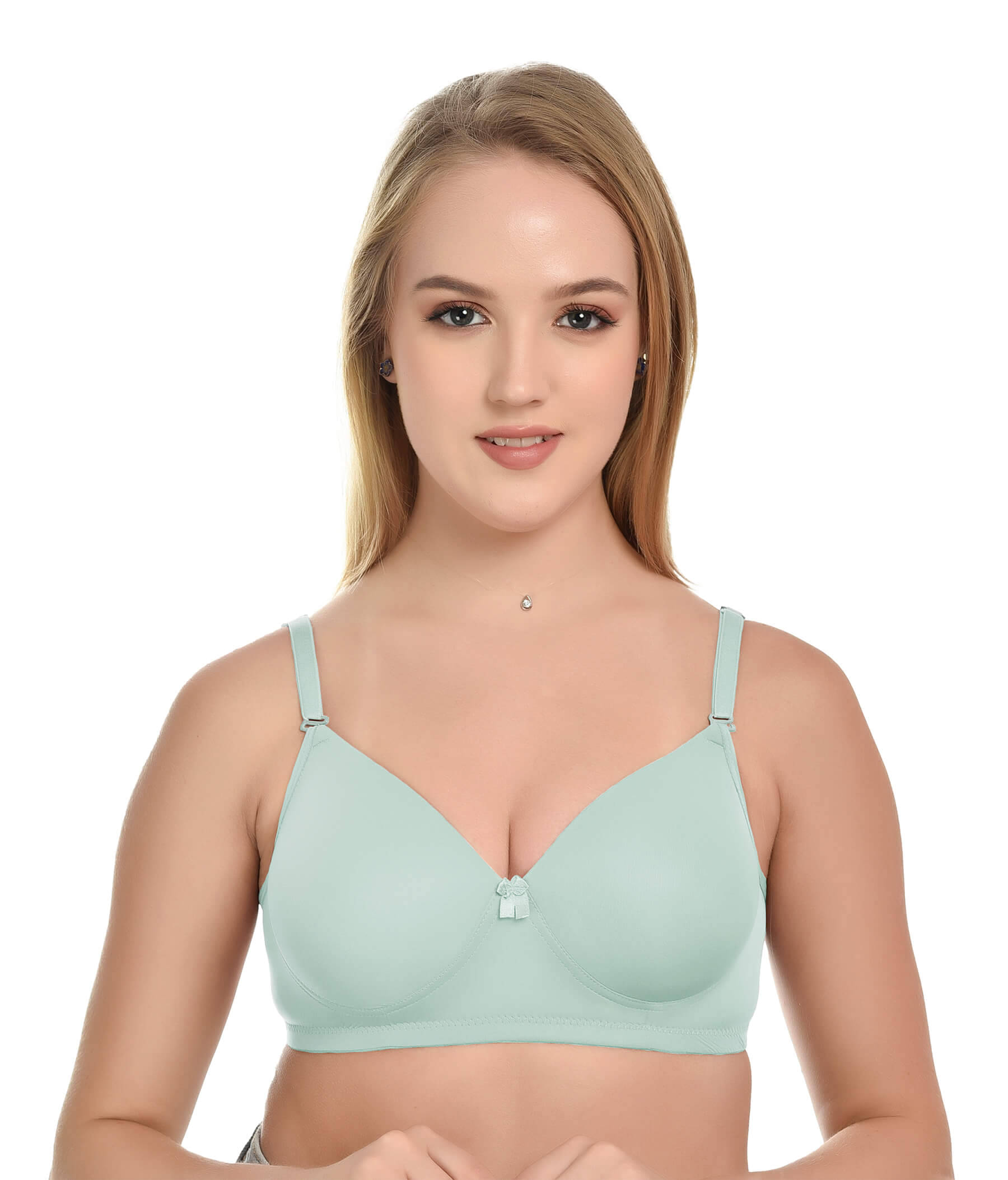 Lushmod Pack of 1 Lycra Lightly Padded T-Shirt Bra For Women ( Turquoise )     			Lushmod Pack of 1 Lycra Lightly Padded T-Shirt Bra For Women ( Turquoise )