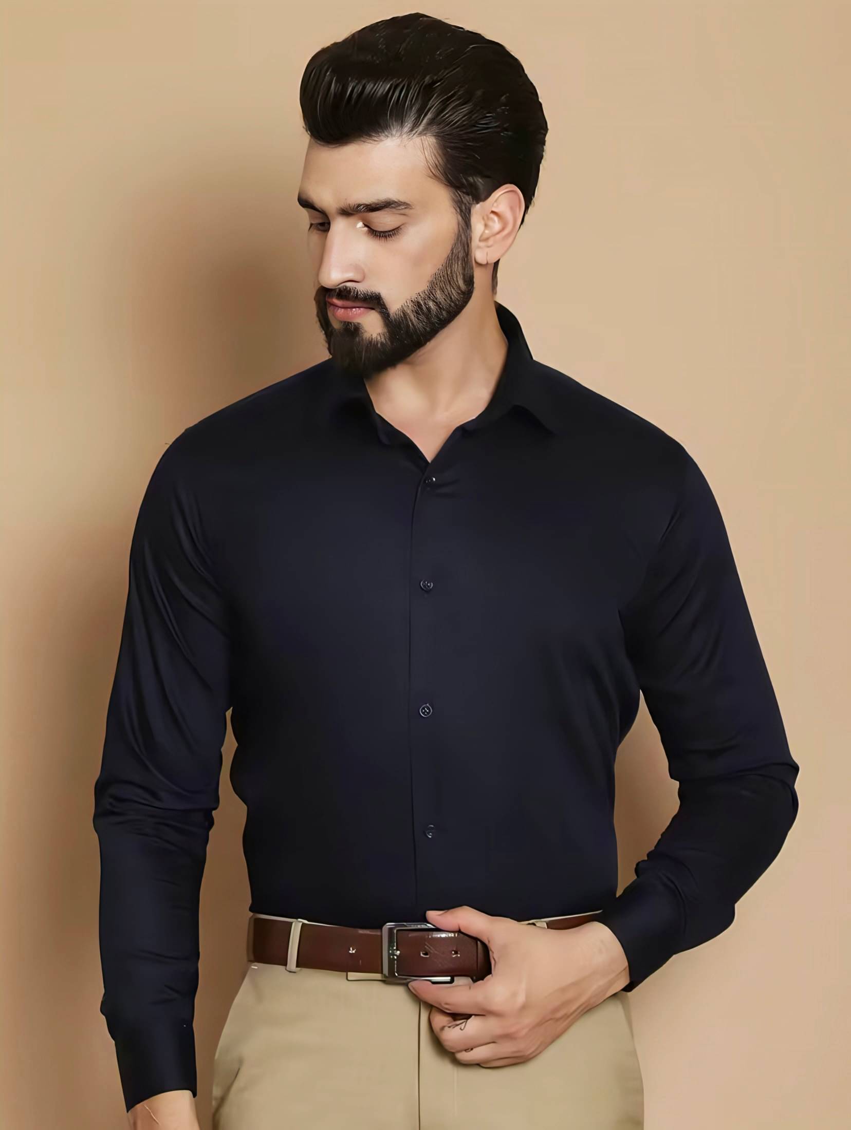 MAAN Cotton Blend Regular Fit Solids Full Sleeves Men's Casual Shirt - Blue ( Pack of 1 ) MAAN Cotton Blend Regular Fit Solids Full Sleeves Men's Casual Shirt - Blue ( Pack of 1 )