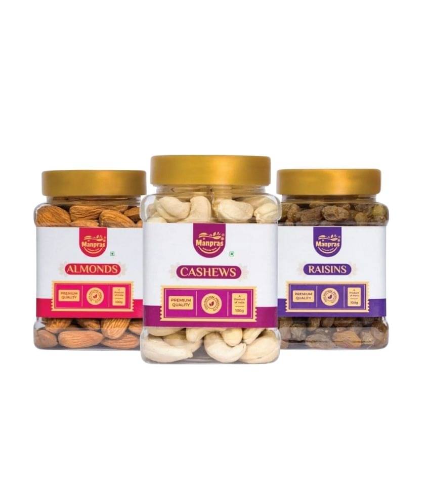     			MANPRAS COMBO CASHEW-ALMOND-RAISIN-100G EACH [PACK OF 3]