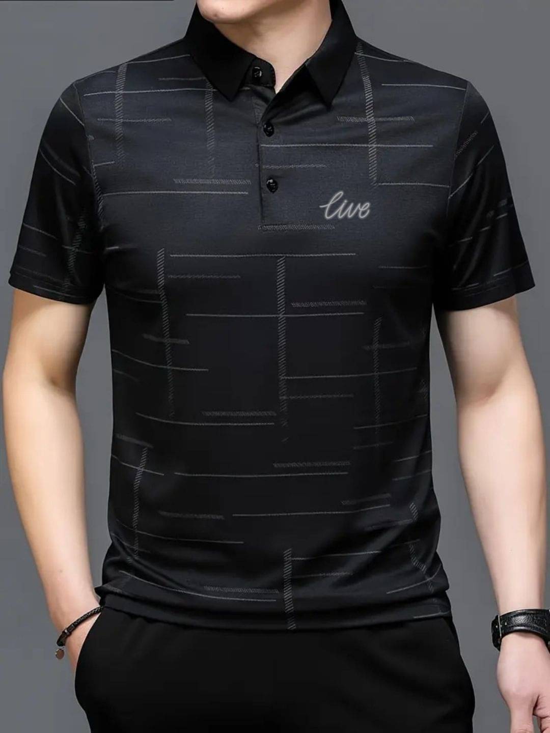 MD By Mathra Dass Men Polyester Regular Fit Printed Polo T Shirt ( Black ) MD By Mathra Dass Men Polyester Regular Fit Printed Polo T Shirt ( Black )