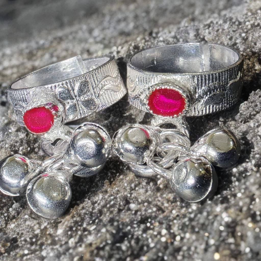     			METTI MOHAN TRADERS Silver Toe Rings ( Pack of 2 )