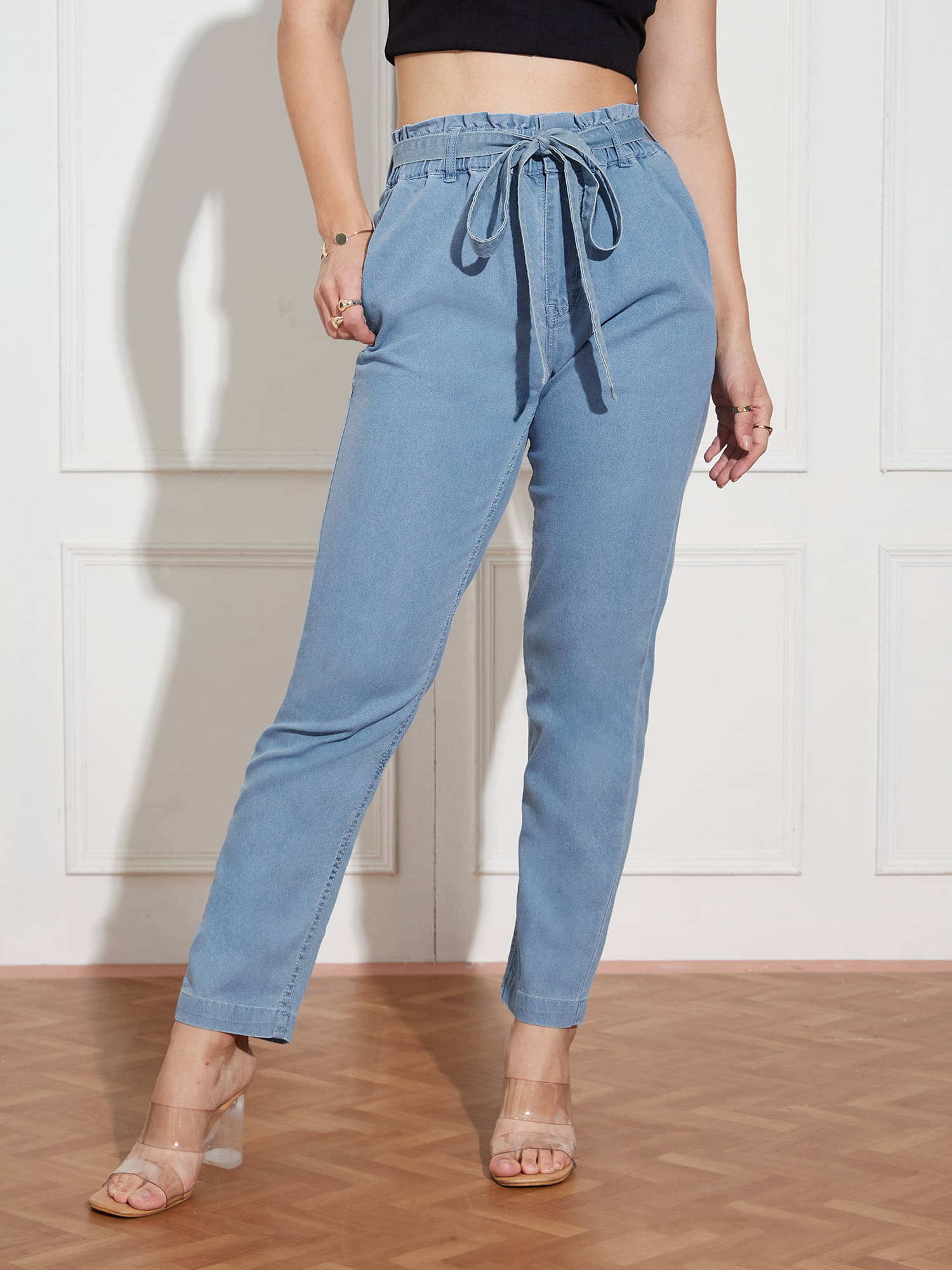    			Miss Chase Women's Relaxed Fit High-Rise Jeans ( Blue )