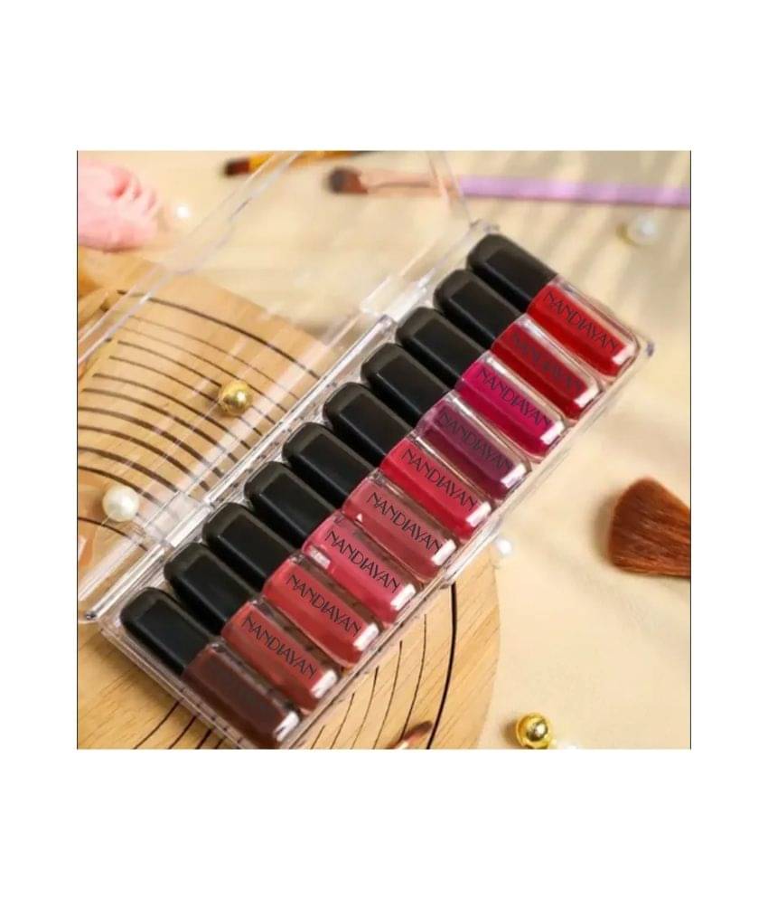     			NANDIAYAN Multi Matte Waterproof Liquid Lipstick ( Pack of 10 )
