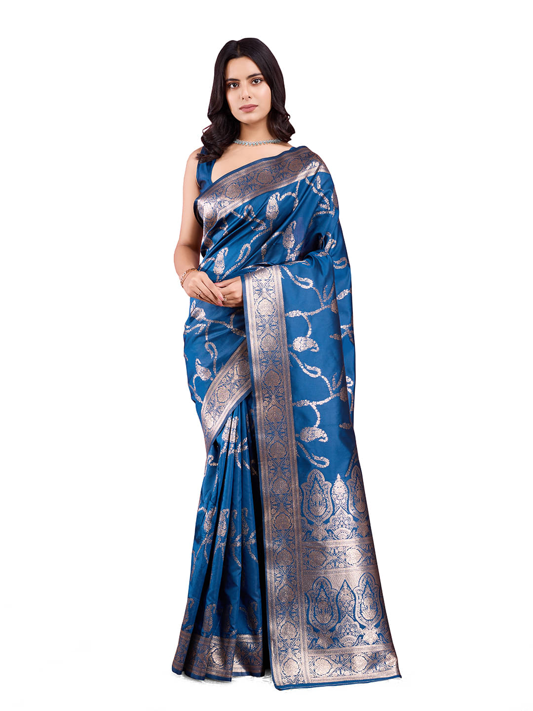 Nil Madhav Art Art Silk Embellished Kanjeevaram Sarees With Unstitched Blouse Piece ( Aqua Blue ) Nil Madhav Art Art Silk Embellished Kanjeevaram Sarees With Unstitched Blouse Piece ( Aqua Blue )