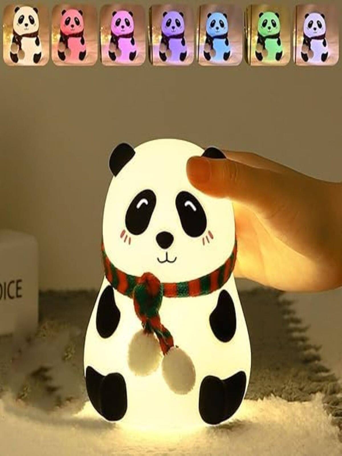     			Panda Lamp, Panda Gifts, Panda Touch Silicone Lamp Multicolor Decorative Table Lamp (Pack Of 2)