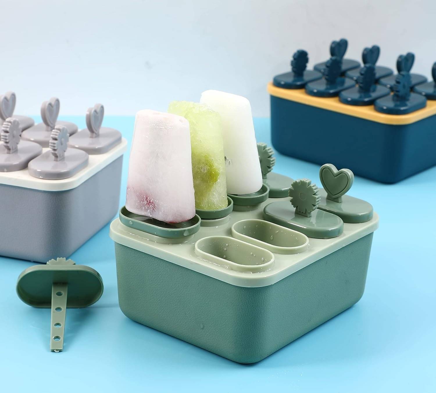 Popsicle Molds Sets 8 Ice Pop Makers Reusable Ice Cream Mold-Durable Diy Popsicles Tray & Sticks Holders Popsicle Molds Sets 8 Ice Pop Makers Reusable Ice Cream Mold-Durable Diy Popsicles Tray & Sticks Holders