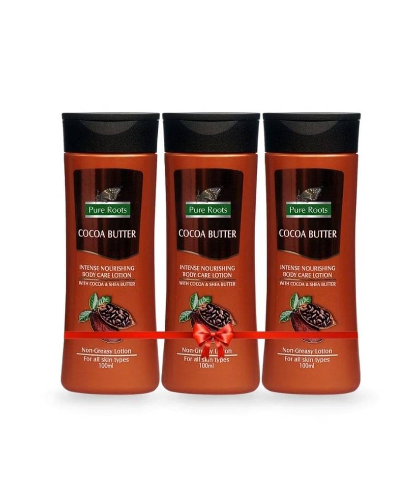     			Pure Roots Herbals Cocoa Butter Intense Care Body Lotion With Cocoa & Shea Butter 100ml each (Pack of 3)