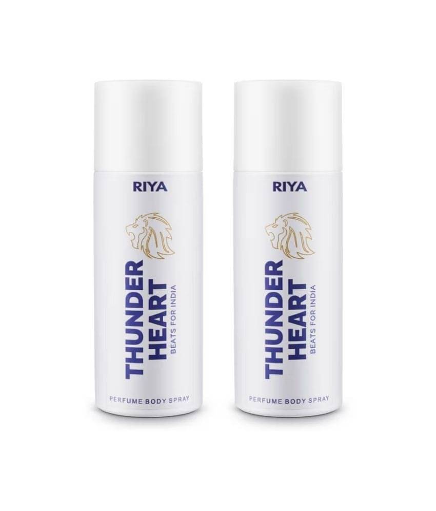     			Riya Thunderheart White Deodorant Spray & Perfume For Men 150ml Each ( Pack of 2 )
