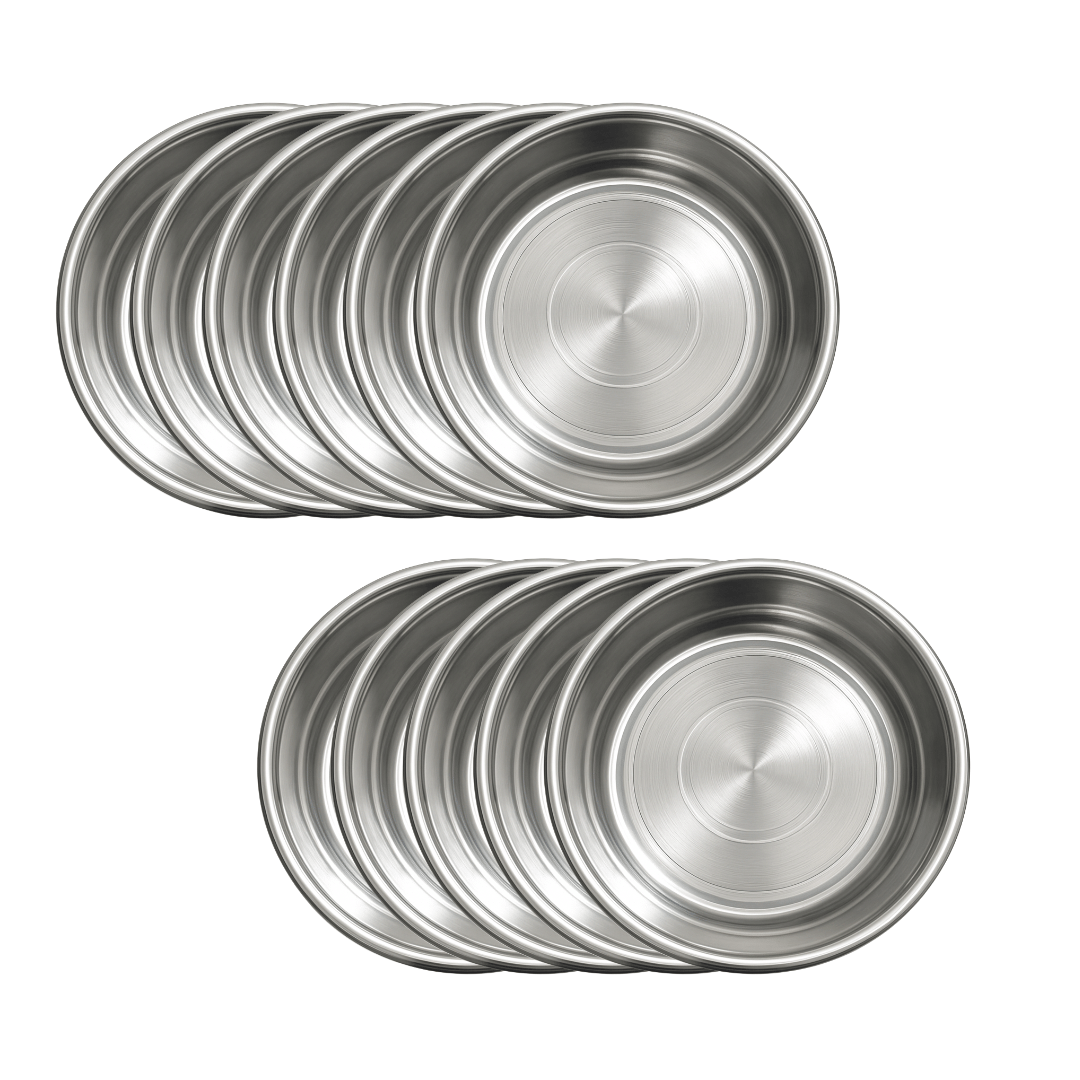 SHINI LIFESTYLE 12 Pcs Stainless Steel Silver Quarter Plate SHINI LIFESTYLE 12 Pcs Stainless Steel Silver Quarter Plate
