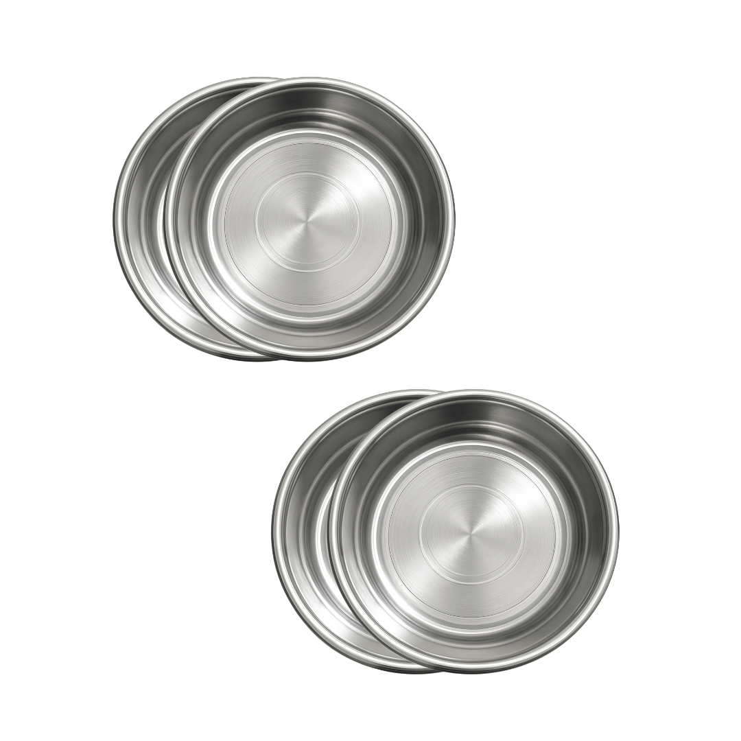 SHINI LIFESTYLE 4 Pcs Stainless Steel Silver Quarter Plate SHINI LIFESTYLE 4 Pcs Stainless Steel Silver Quarter Plate