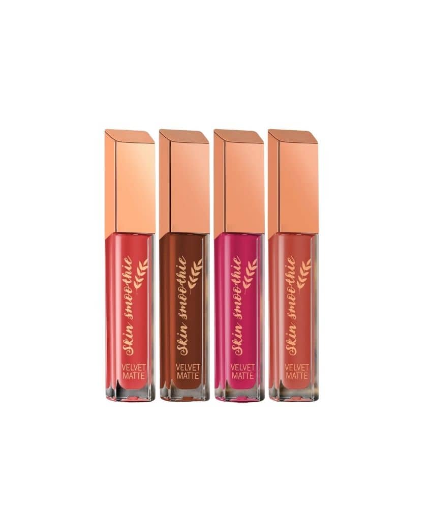 SKIN SMOOTHIE Liquid Matte Lipstick Nude Edition, Long Lasting & Smudge Proof, 1.5ml Each, (Pack of 4)