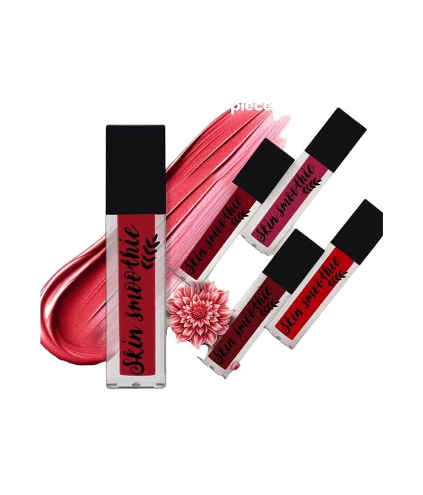 SKIN SMOOTHIE Liquid Matte Lipstick Red Edition, 1.5ml Each, (Pack of 5)