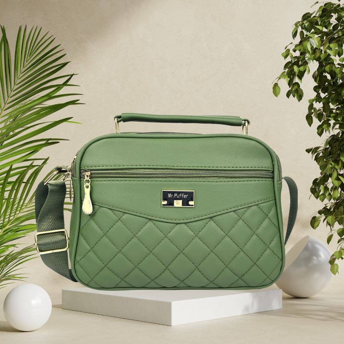     			Sageware Sling Bag PU Set of 1 ( Olive )
