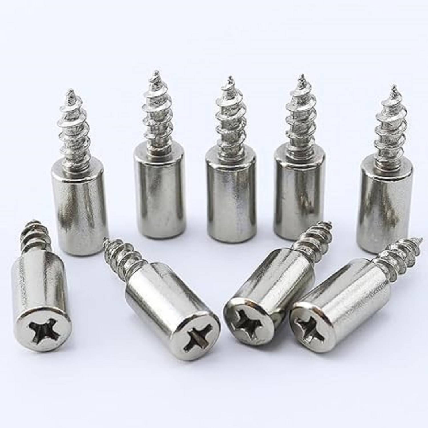     			Self-Tapping Screw Shelf Support Pins | Nickel-Plated Shelf Holder Brackets for Cabinets, Closets, Glass Cases, and Furniture Accessories Pack of 10