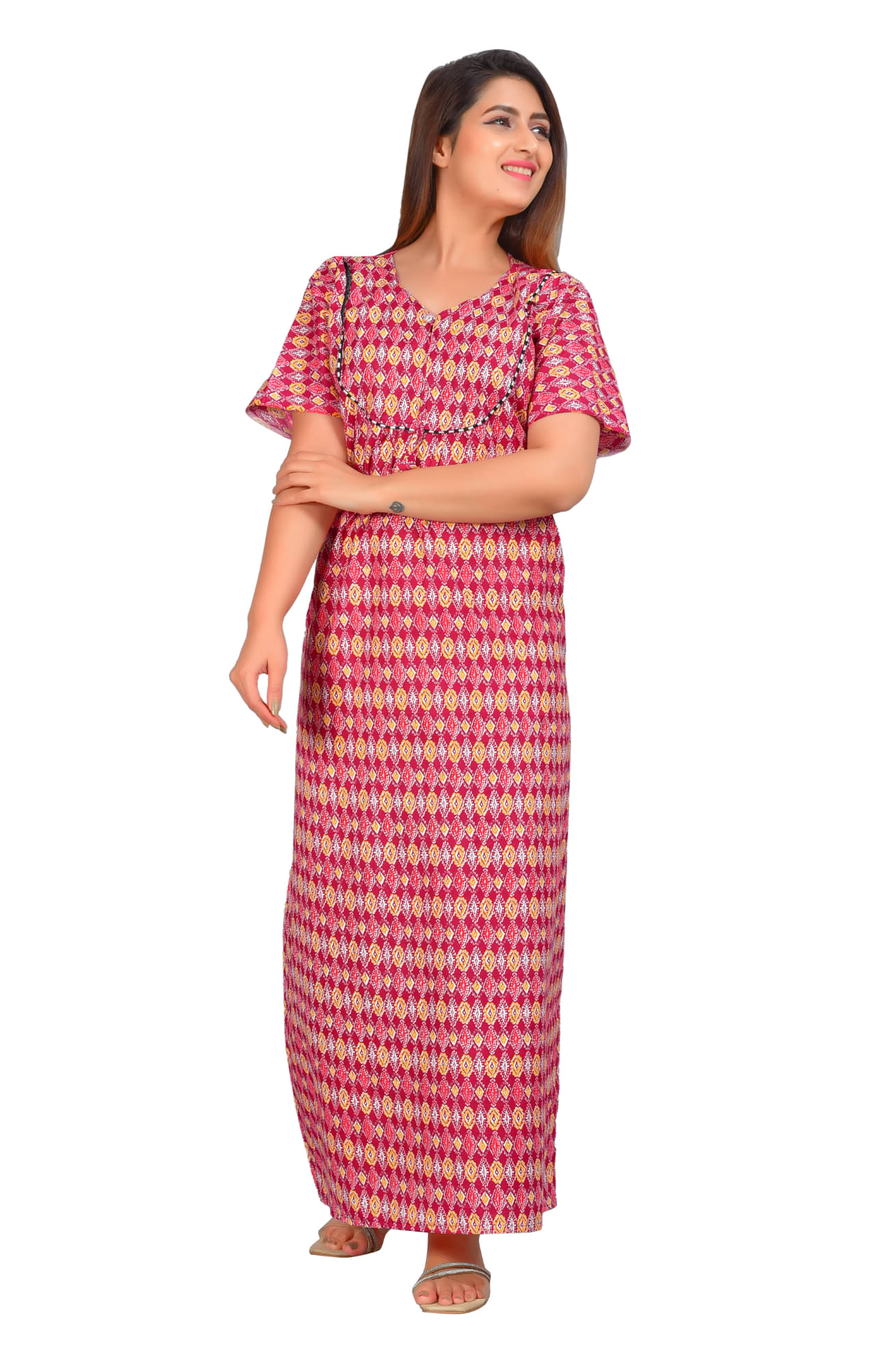     			Shopping Star Cotton Printed Women Regular Nighty ( Red )