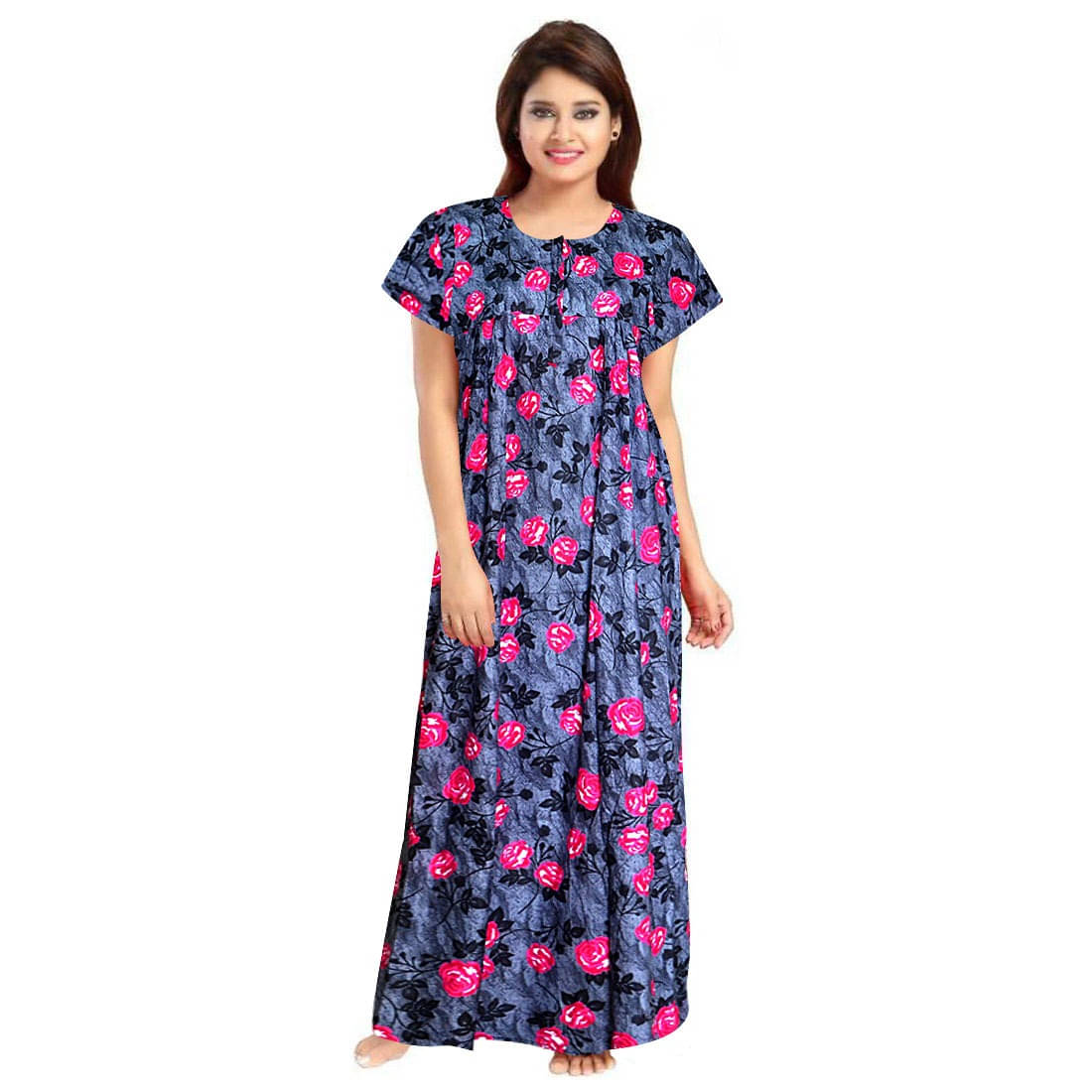     			Shopping Star Cotton Printed Women Regular Nighty ( Blue )
