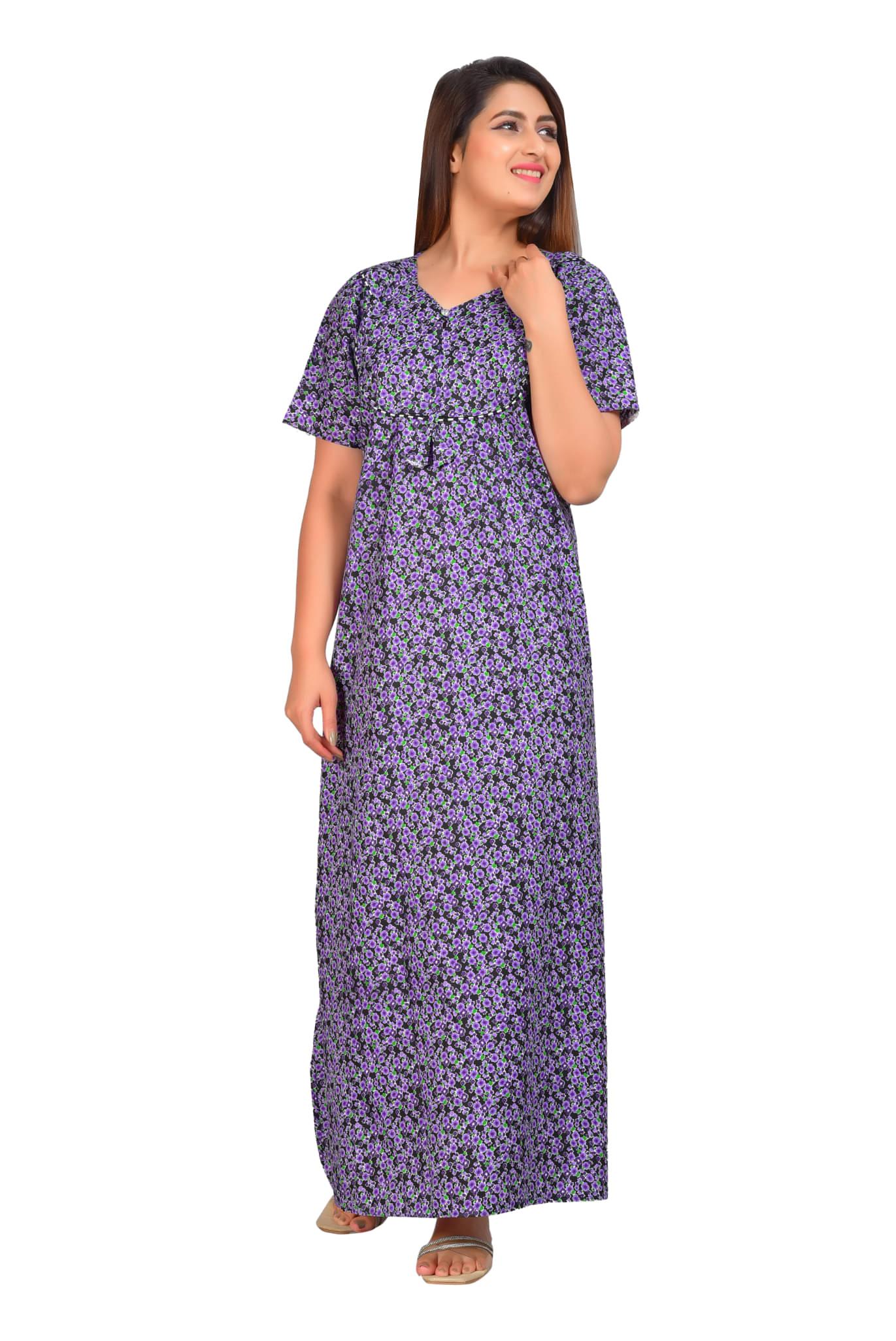     			Shopping Star Cotton Printed Women Regular Nighty ( Blue )