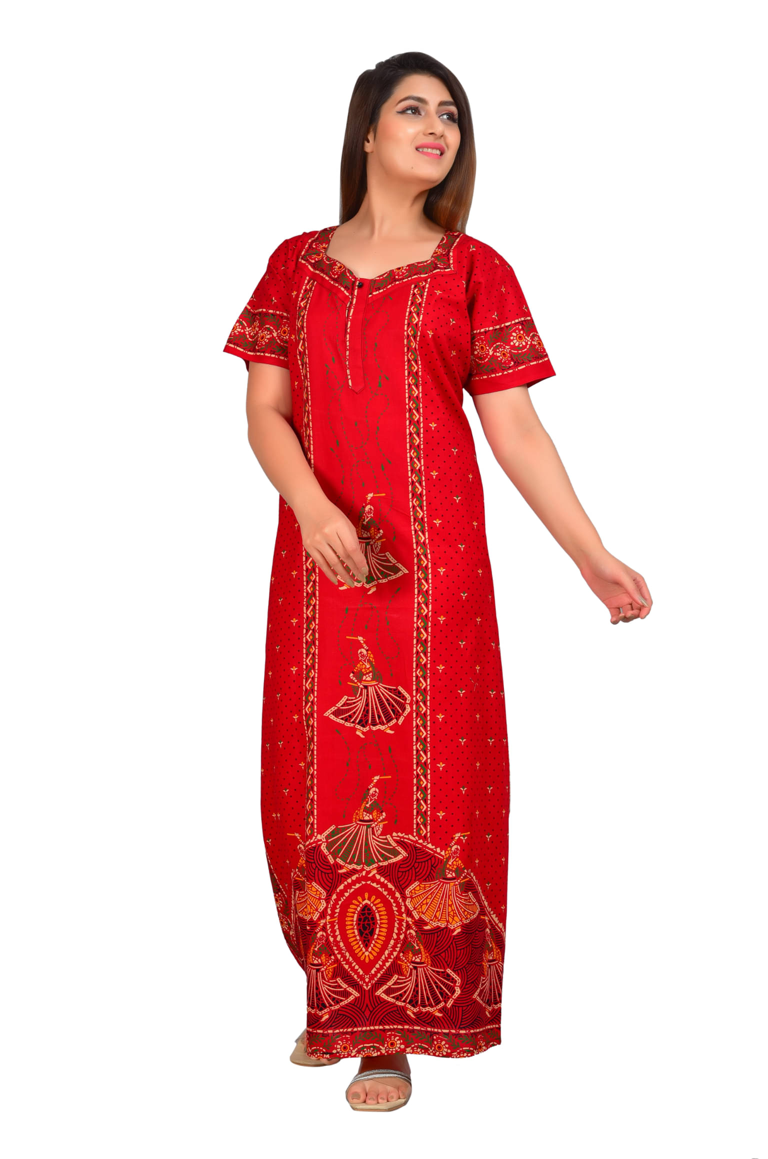     			Shopping Star Cotton Printed Women Regular Nighty ( Red )