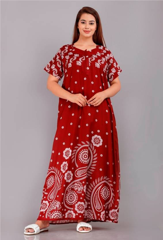     			Shopping Star Cotton Printed Women Regular Nighty ( Red )