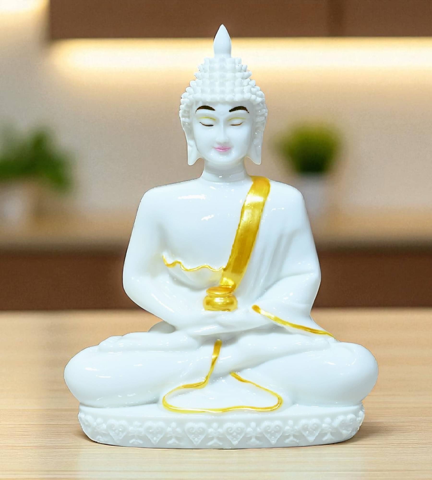     			Sigaram Marble Buddha Idol ( 16 cm )