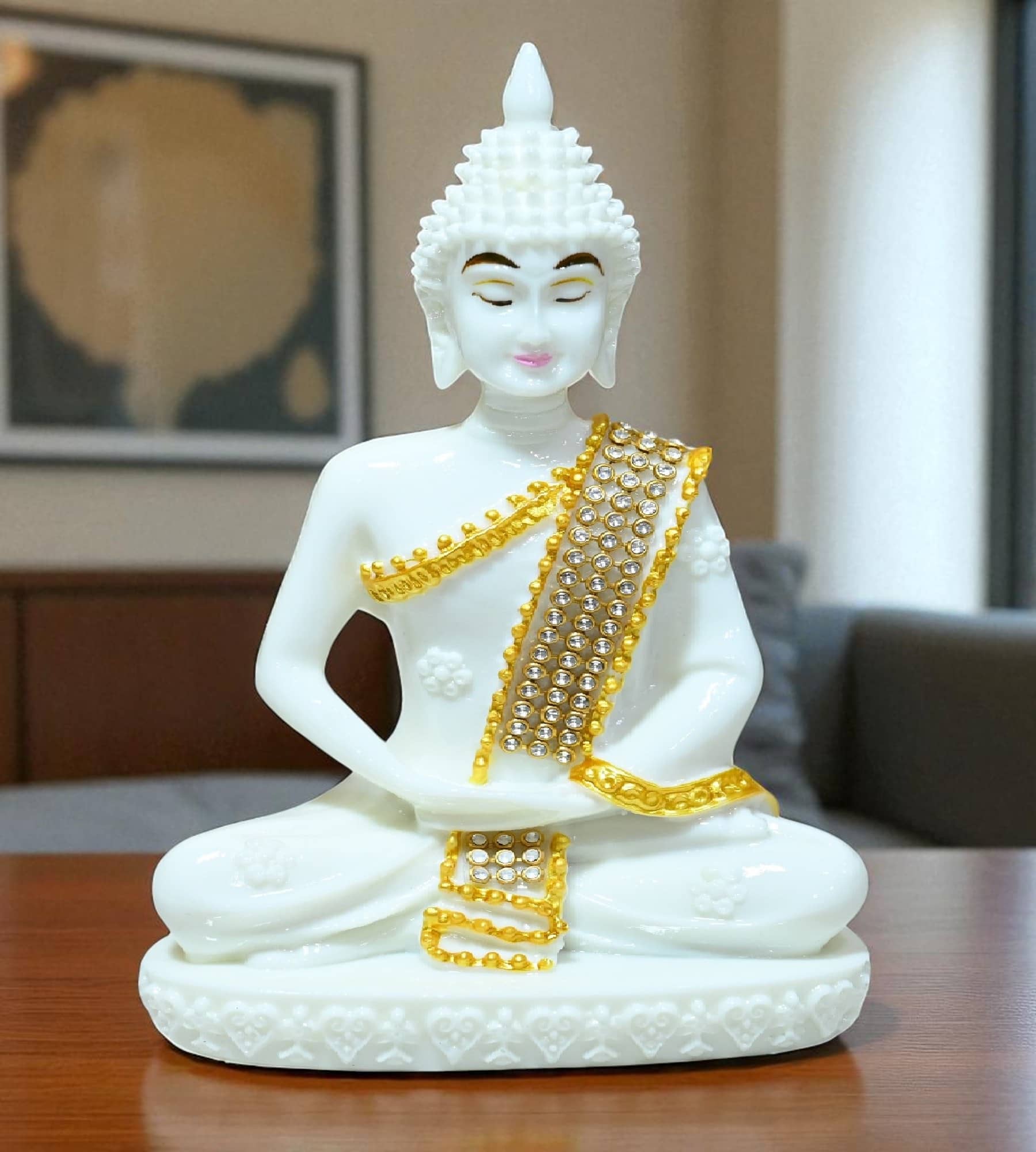 Sigaram Marble Buddha Idol ( 16 cm )
