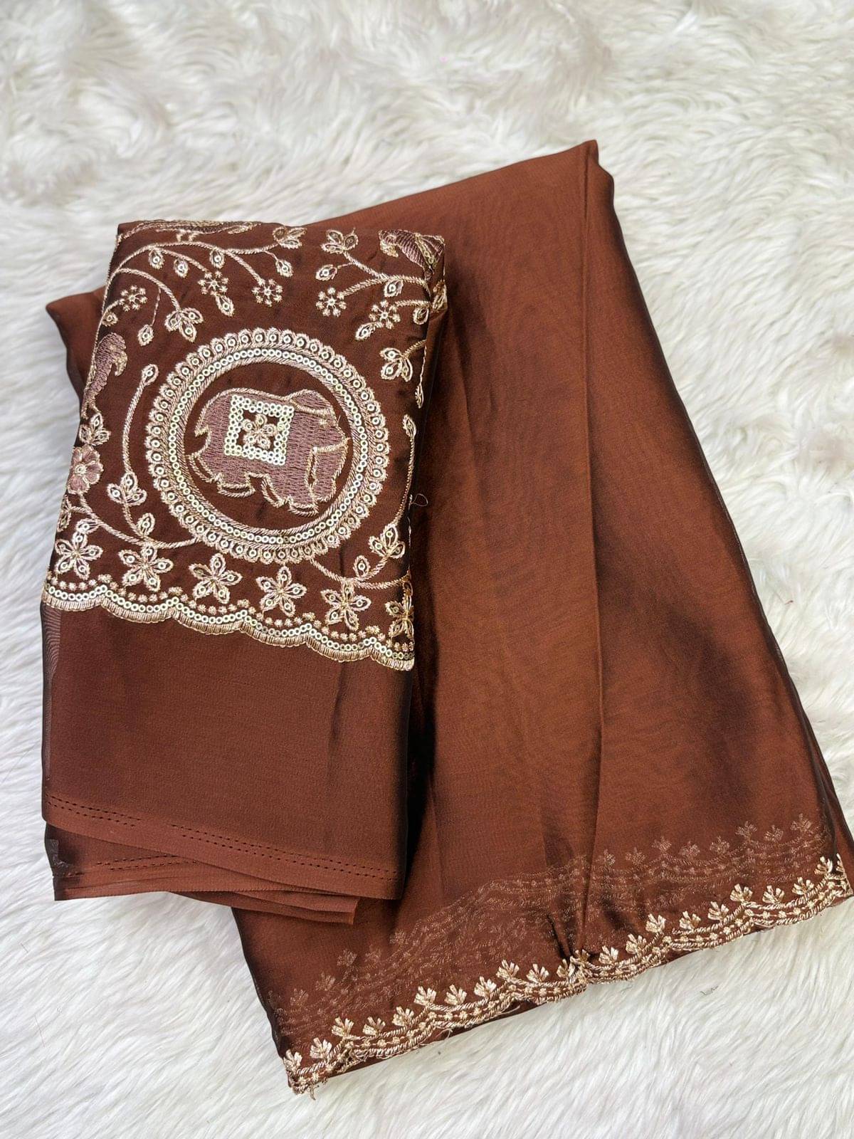 Sitanjali Silk Blend Printed Sambalpuri Saree With Unstitched Blouse Piece ( BROWN ) Sitanjali Silk Blend Printed Sambalpuri Saree With Unstitched Blouse Piece ( BROWN )