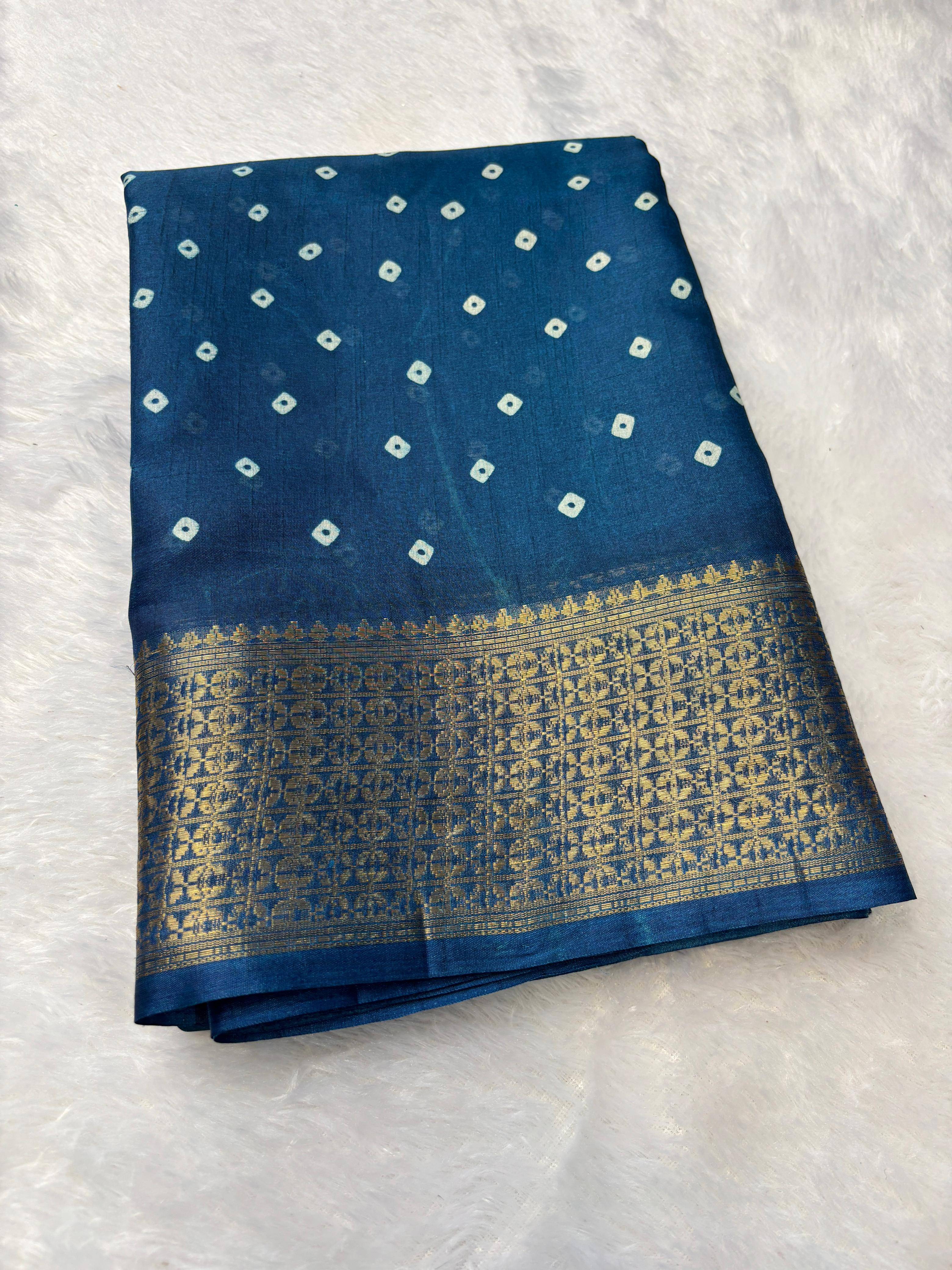     			Sitanjali Silk Blend Printed Sambalpuri Saree With Unstitched Blouse Piece ( Turquoise )