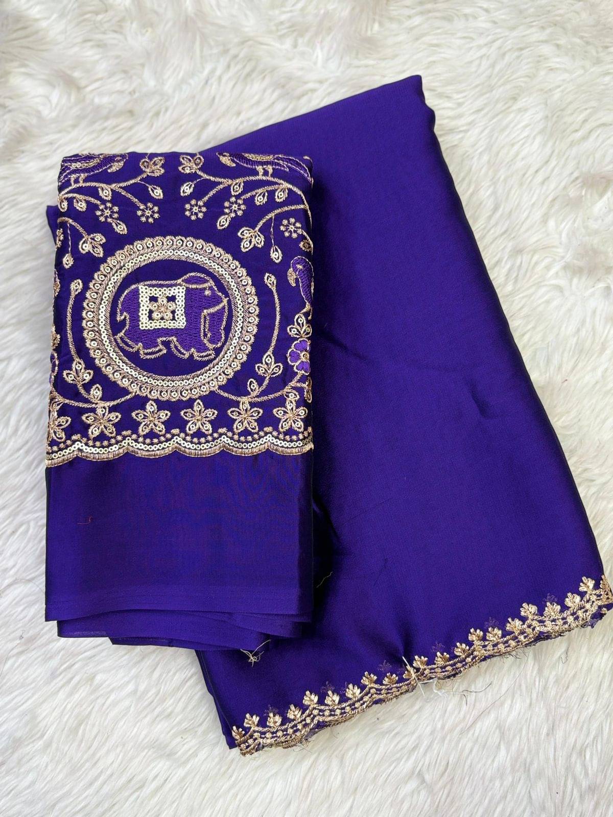     			Sitanjali Silk Blend Printed Sambalpuri Saree With Unstitched Blouse Piece ( Purple )