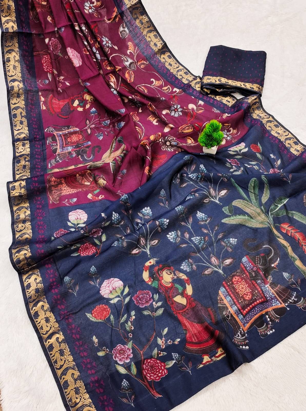 Sitanjali Viscose Printed Sambalpuri Saree With Unstitched Blouse Piece ( Wine ) Sitanjali Viscose Printed Sambalpuri Saree With Unstitched Blouse Piece ( Wine )