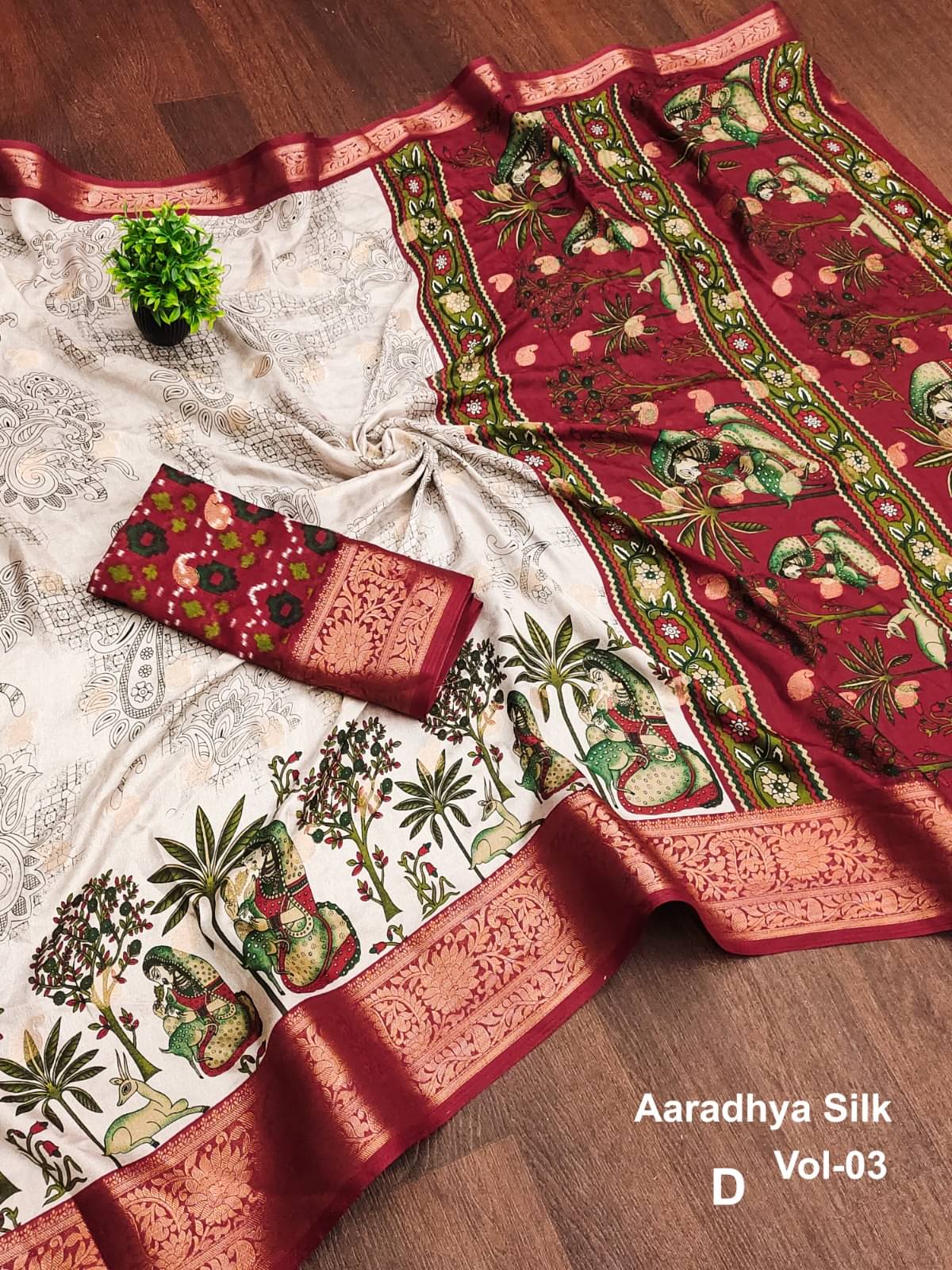     			Sitanjali Viscose Printed Sambalpuri Saree With Unstitched Blouse Piece ( MAROON )
