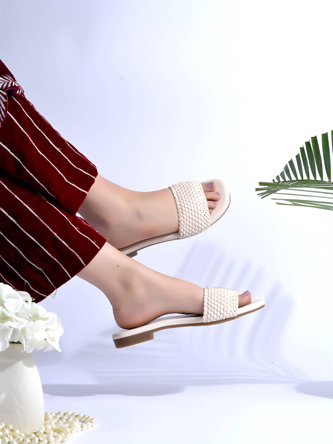     			Stylestry Cream Women's Flats