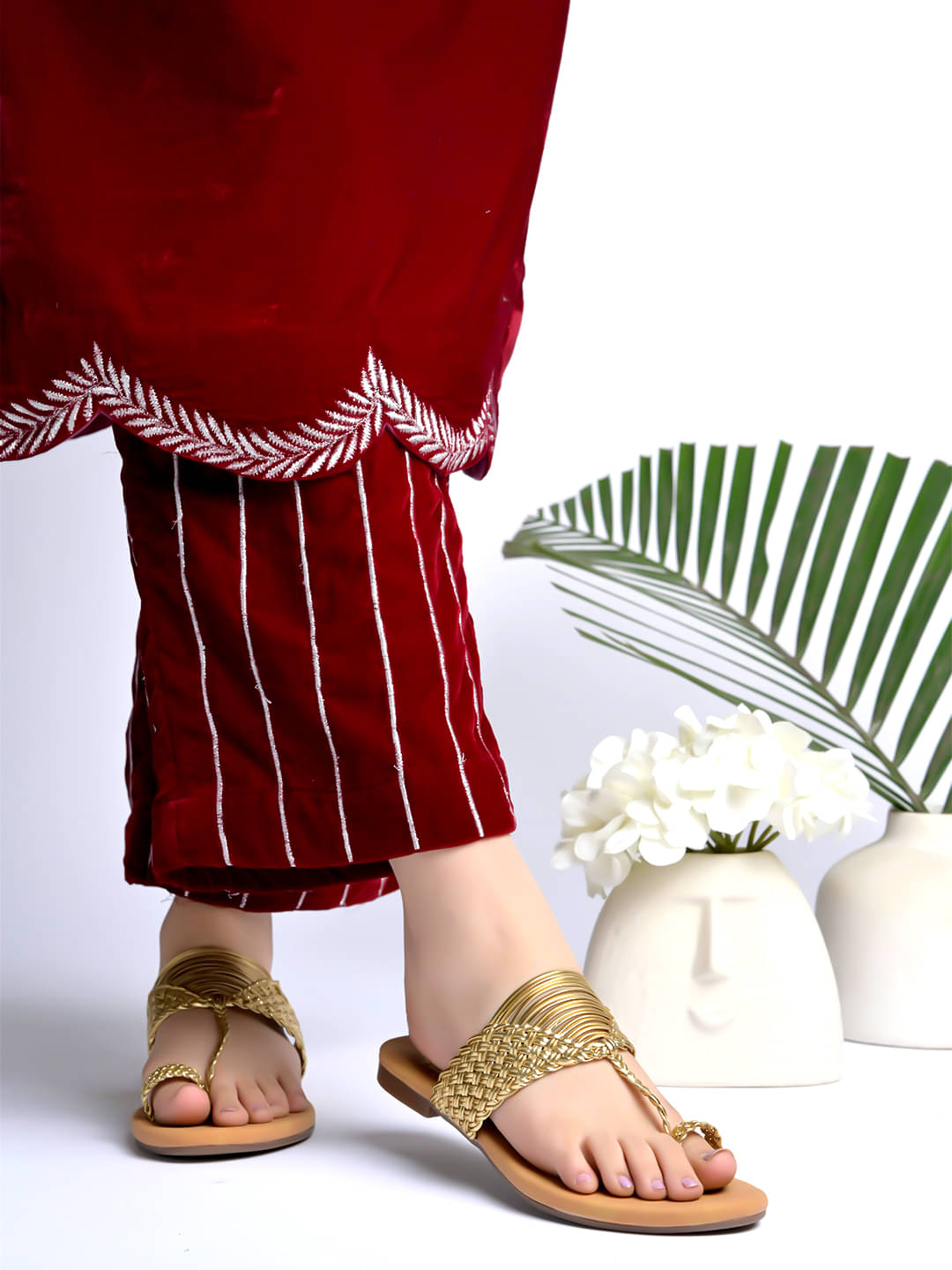     			Stylestry Gold Women's Flats