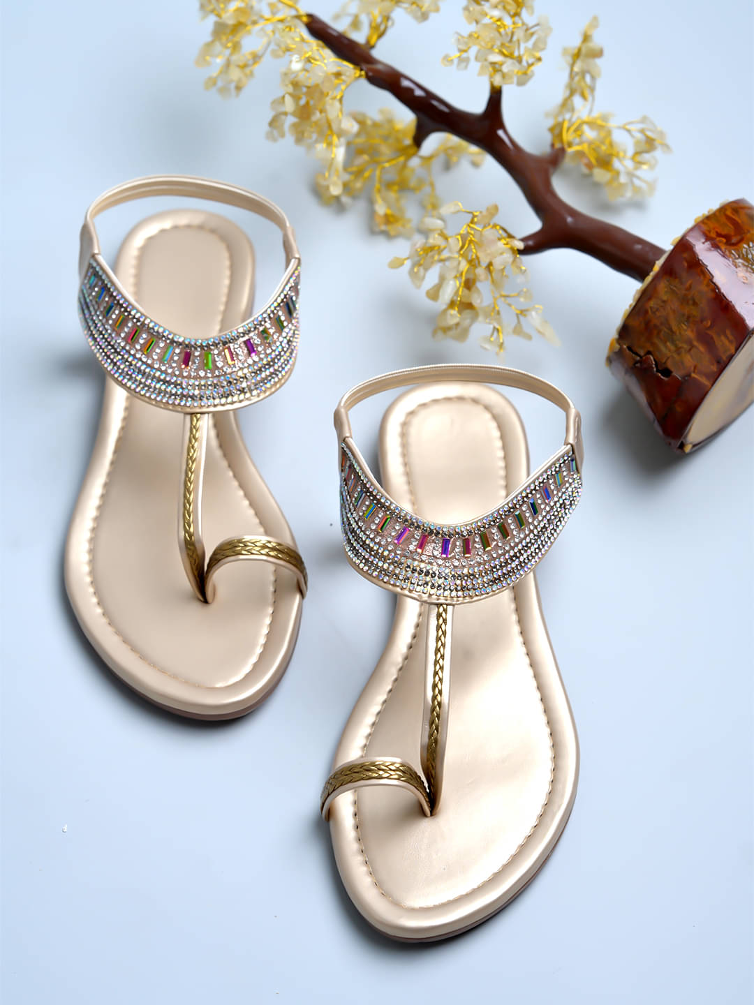     			Stylestry Gold Women's Flats