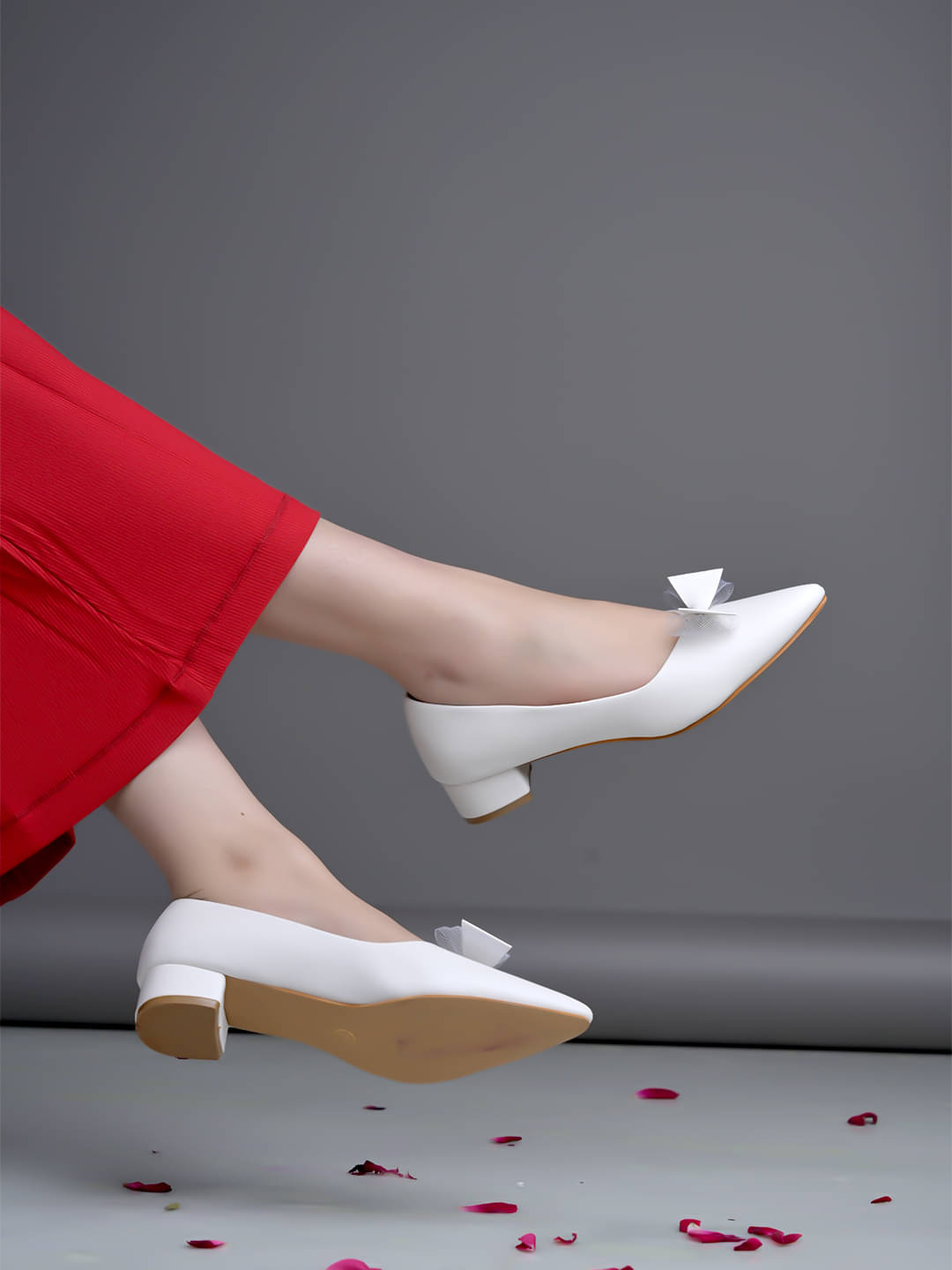     			Stylestry White Women's Pumps Heels